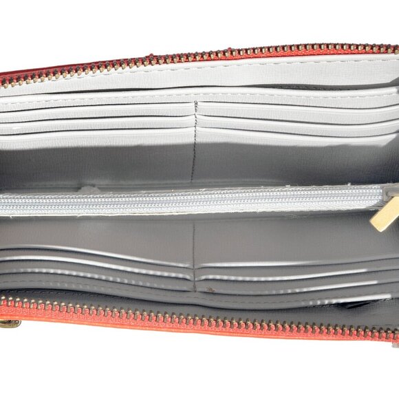 Fossil Bright Red Leather Zip Wallet - Picture 3 of 3